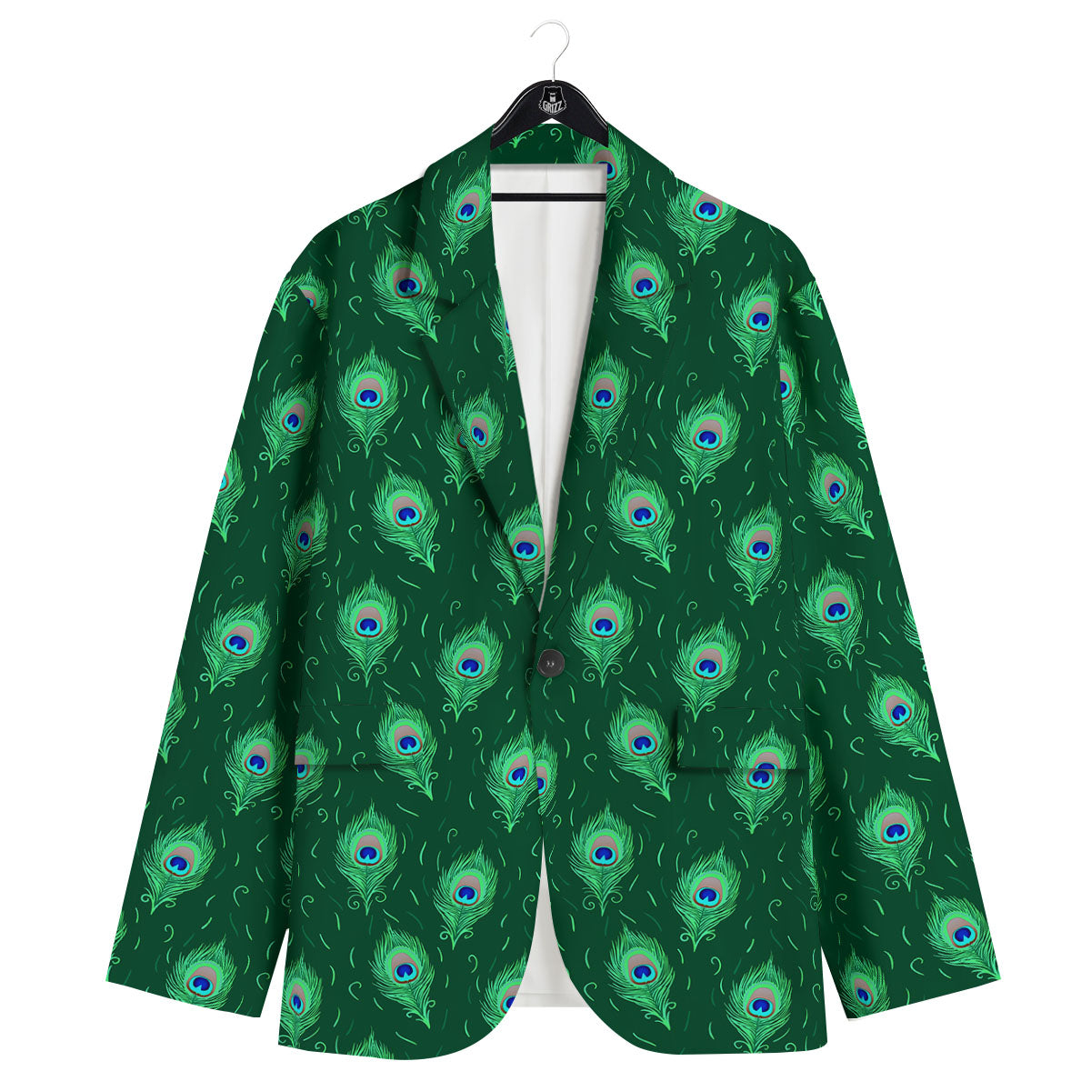 Feather Peacock Print Pattern Men's Sport Coat-grizzshop