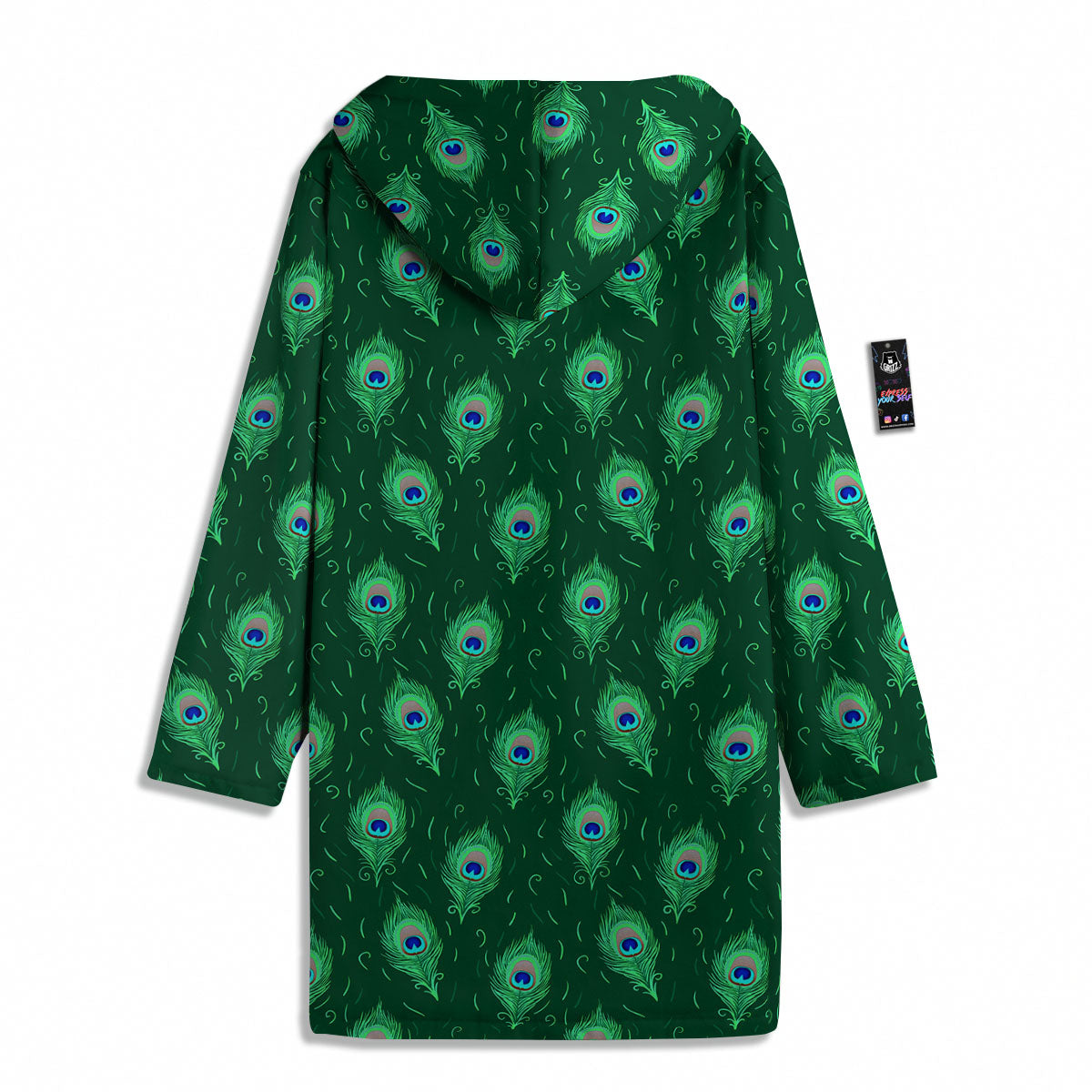 Feather Peacock Print Pattern Men's Windbreaker Jacket-grizzshop