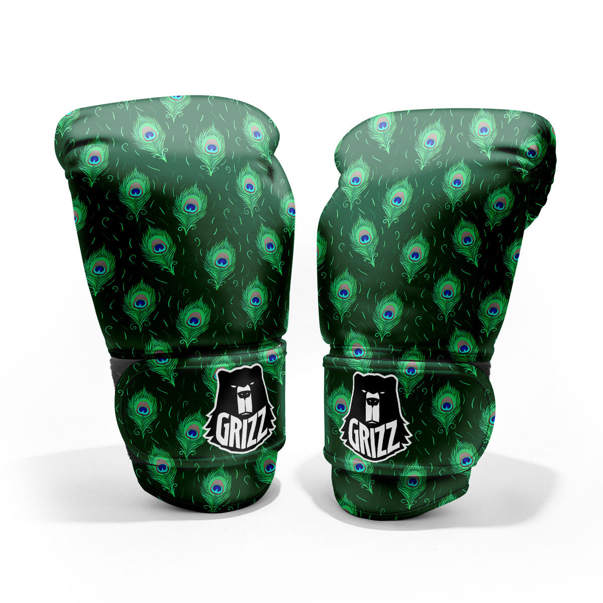 Feather Peacock Print Pattern Pro Boxing Glove