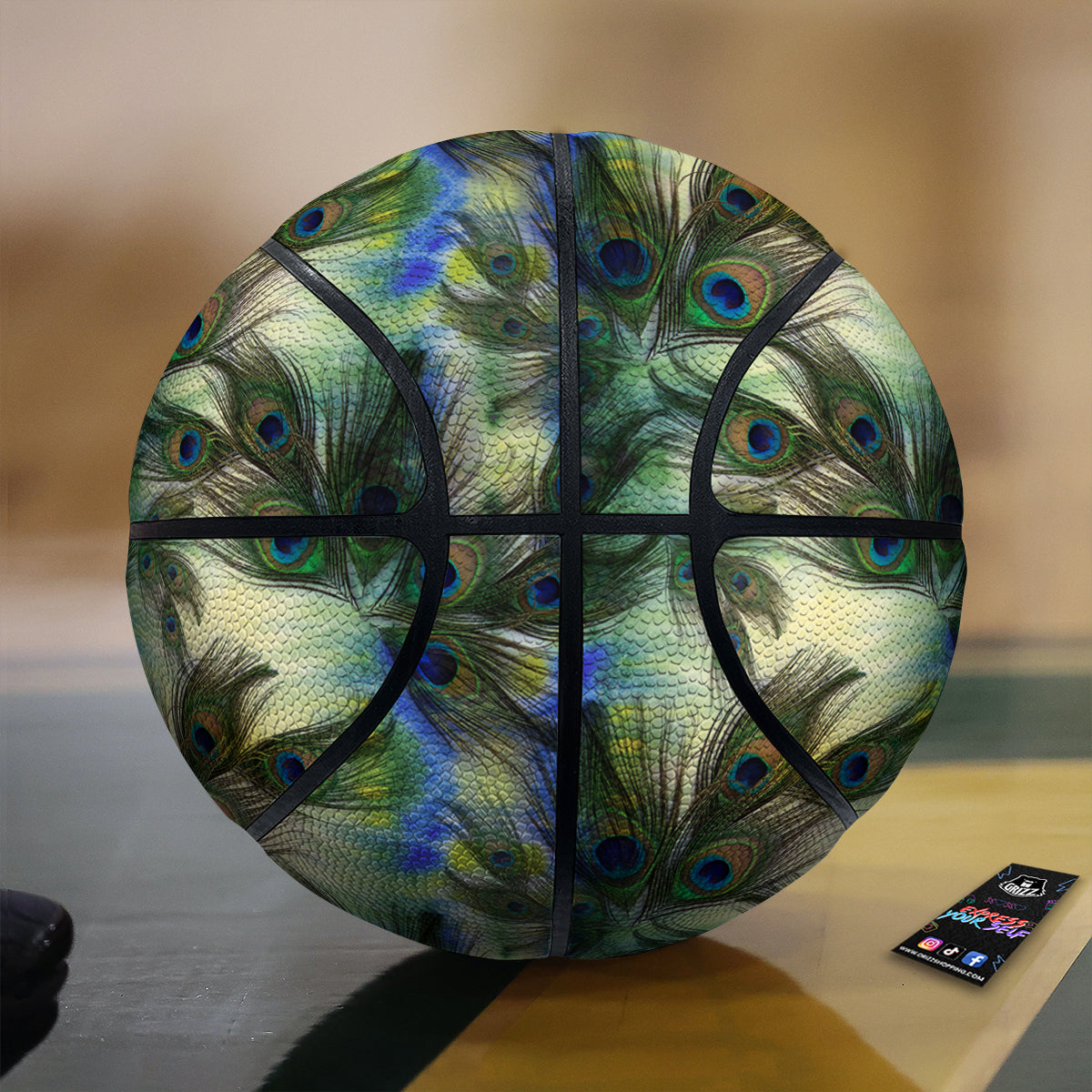 Feather Vintage Watercolor Print Pattern Basketball