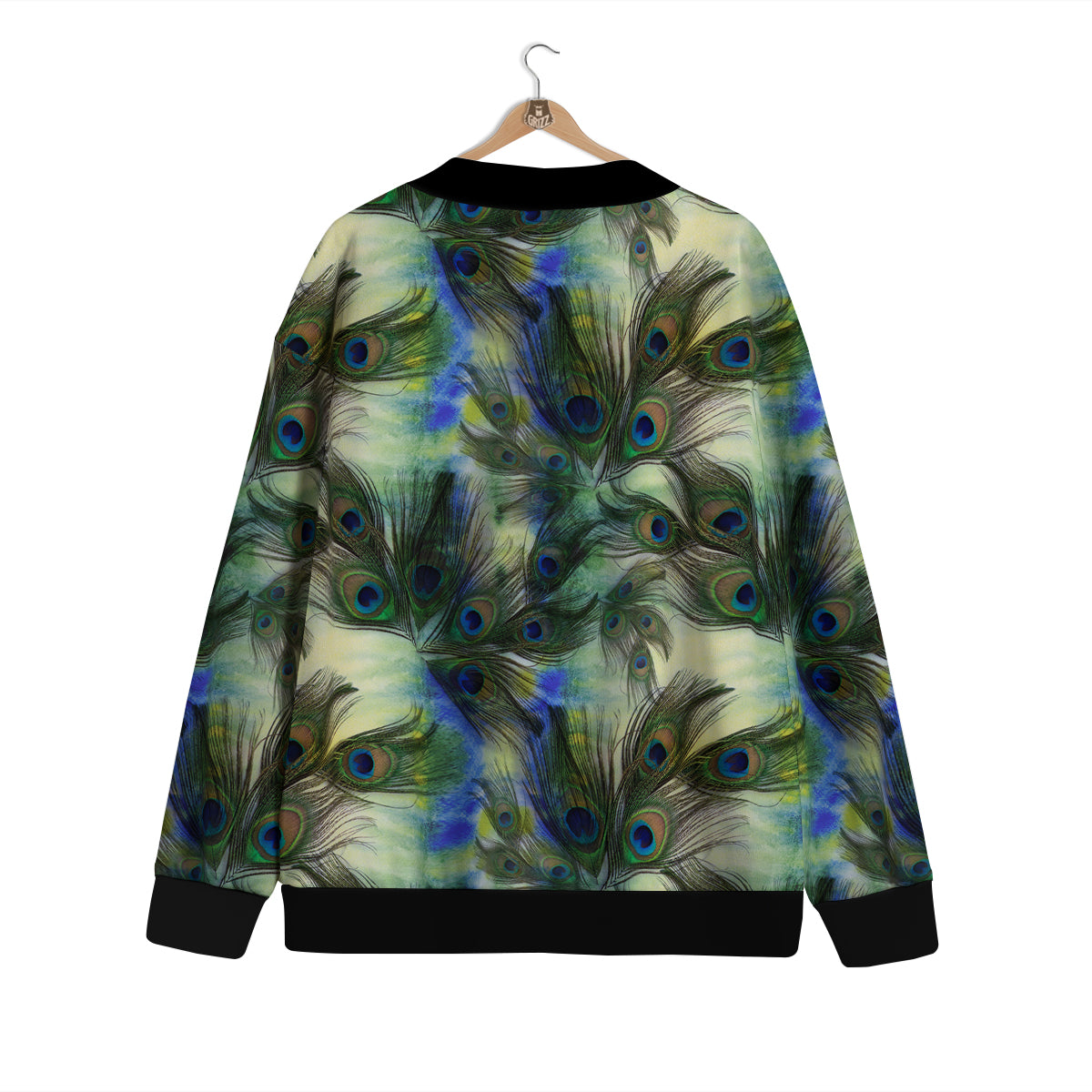 Feather Vintage Watercolor Print Pattern Cardigan-grizzshop