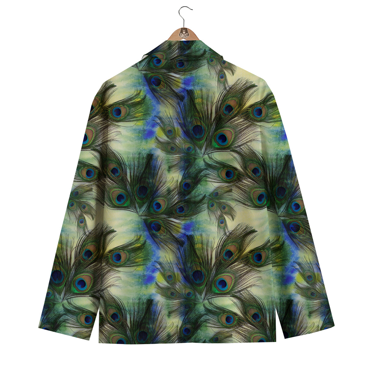 Feather Vintage Watercolor Print Pattern Men's Blazer-grizzshop