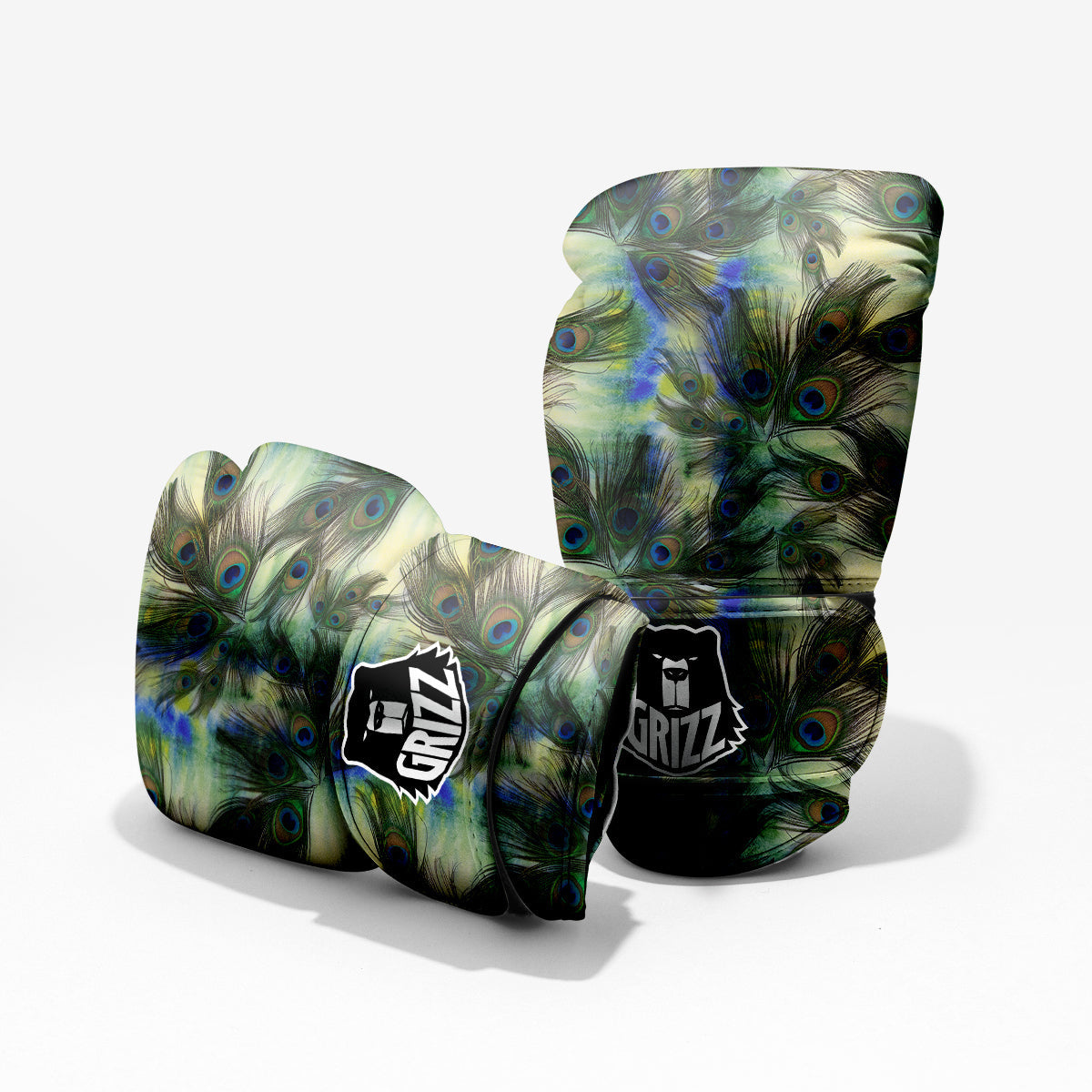 Feather Vintage Watercolor Print Pattern Pro Boxing Glove