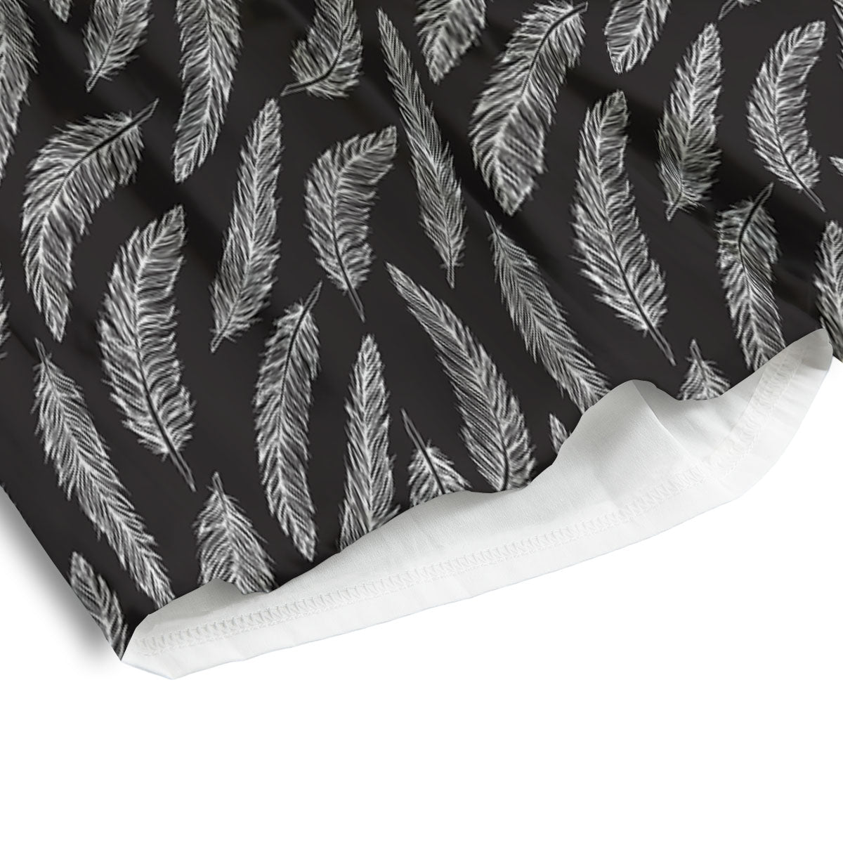 Feather White And Black Print Pattern Men's Athletic Shorts