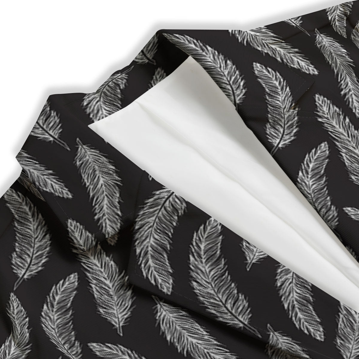 Feather White And Black Print Pattern Women's Blazer-grizzshop