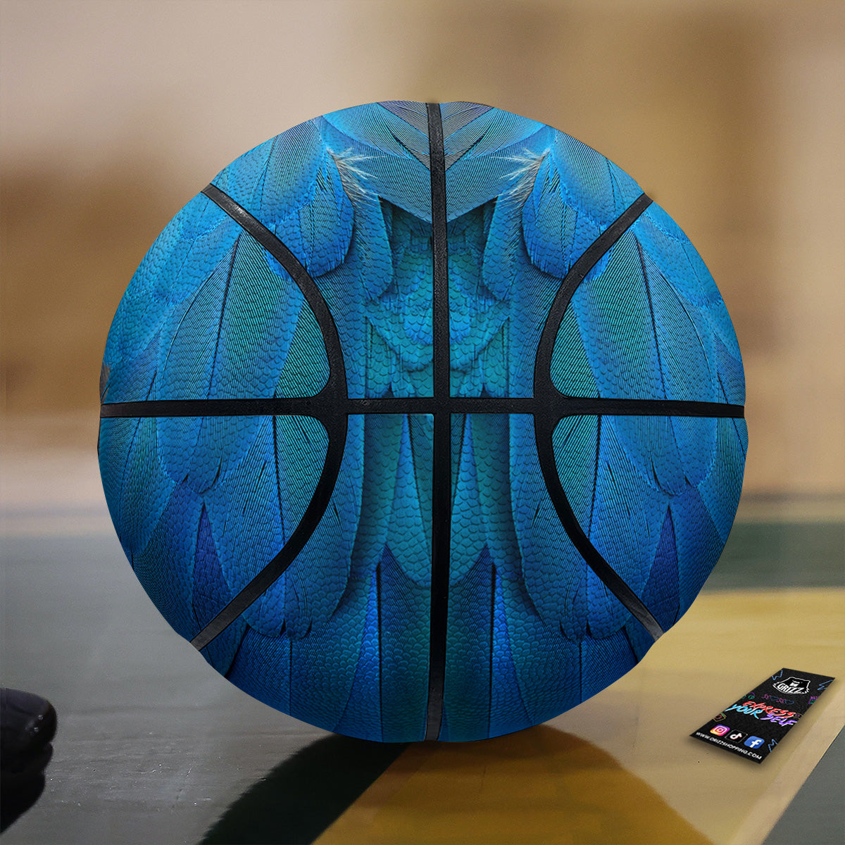 Feather Blue Print Basketball