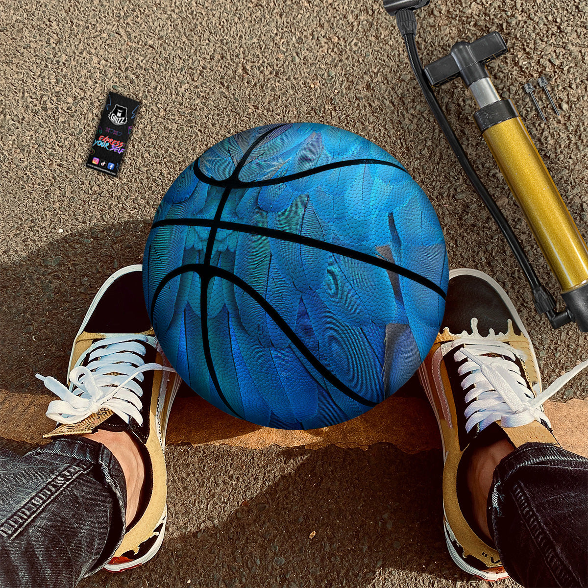 Feather Blue Print Basketball