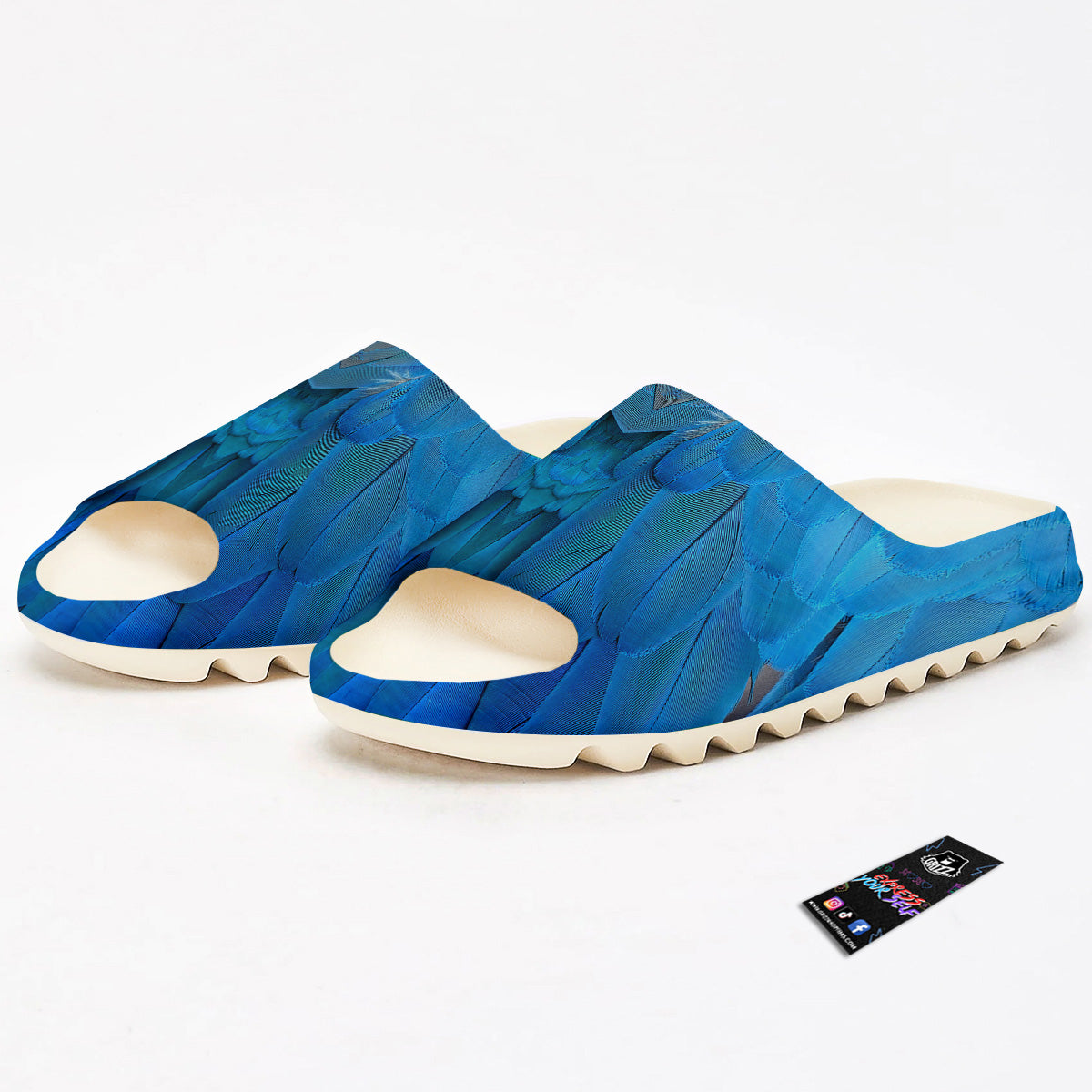 Feather Blue Print Sandals-grizzshop