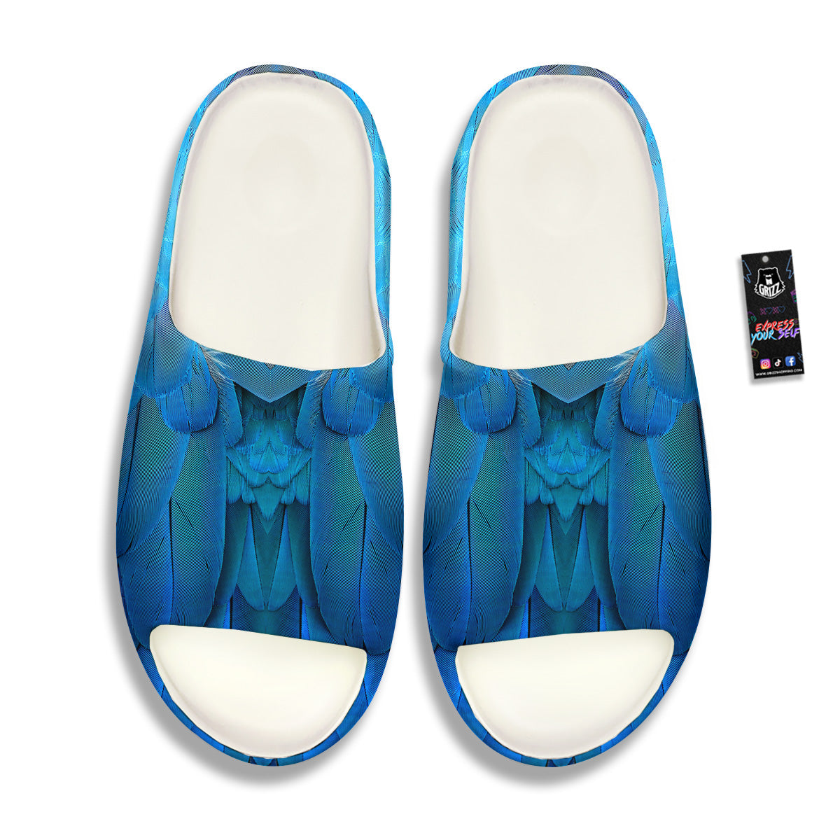 Feather Blue Print Sandals-grizzshop