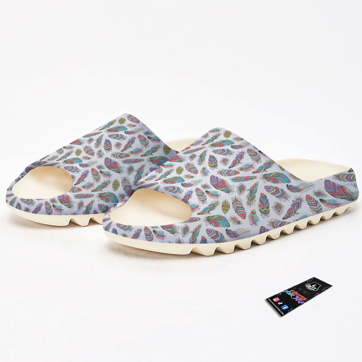 Feather Bohemian Print Pattern Sandals-grizzshop