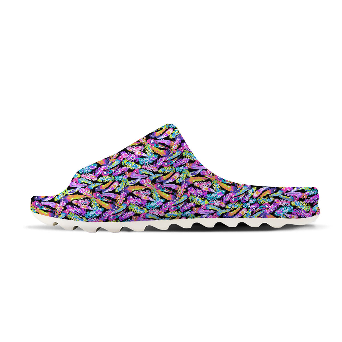 Feather Colorful Print Pattern Sandals-grizzshop