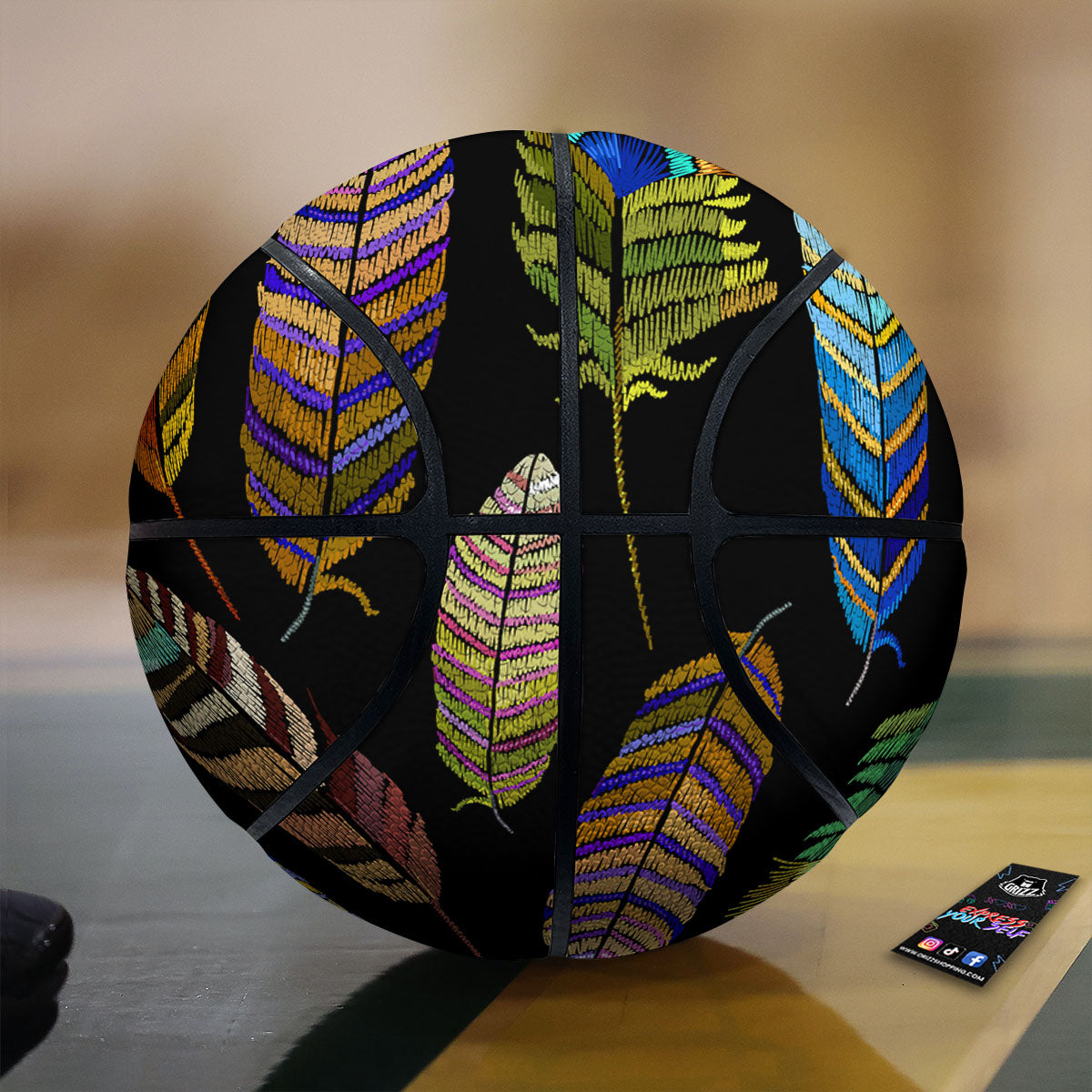 Floral Hibiscus Flower Print Pattern Basketball