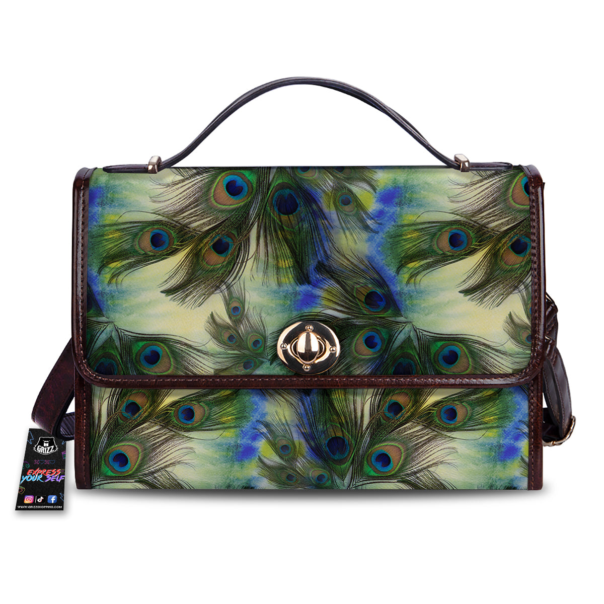 Feather Vintage Watercolor Print Pattern Women's Satchel Bag