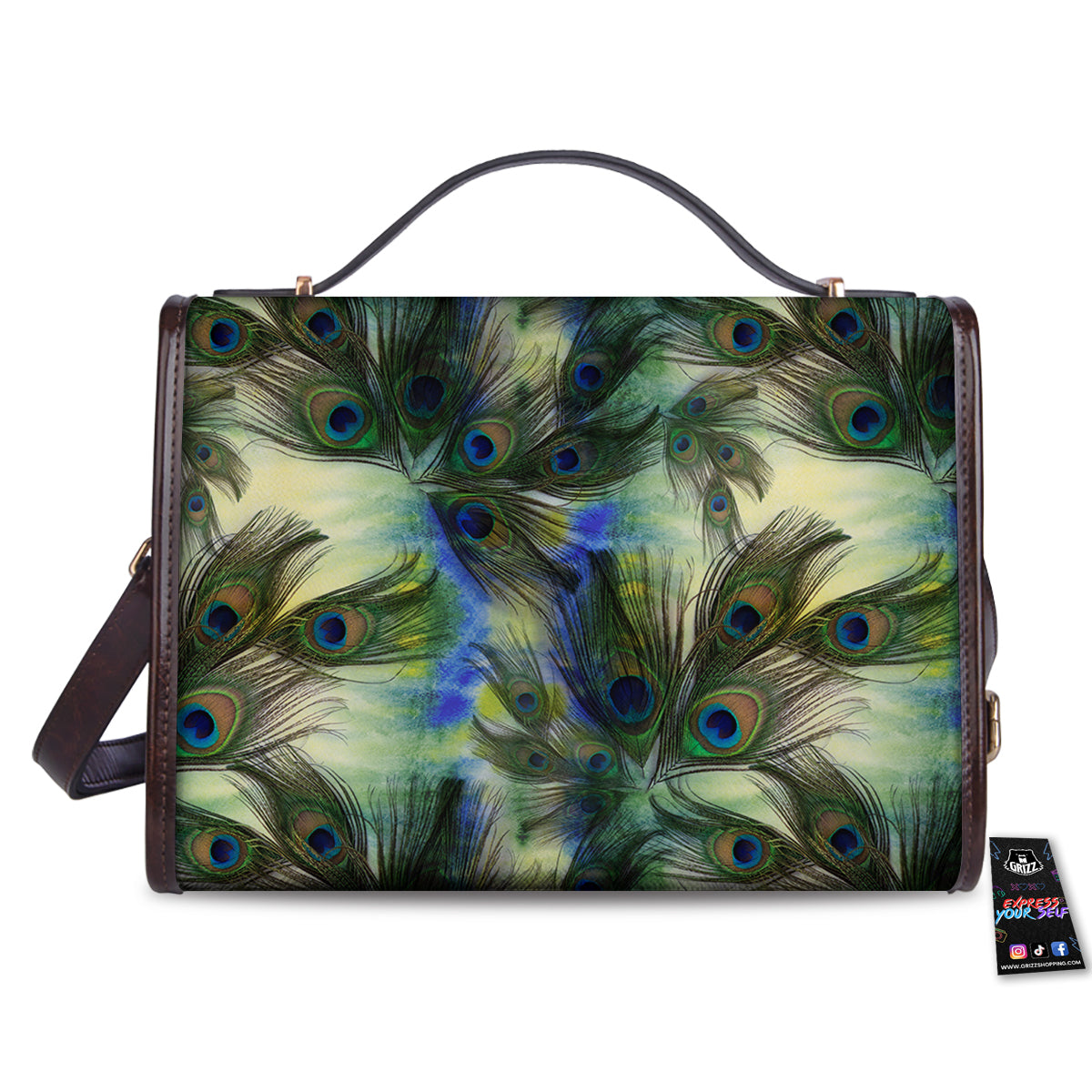 Feather Vintage Watercolor Print Pattern Women's Satchel Bag
