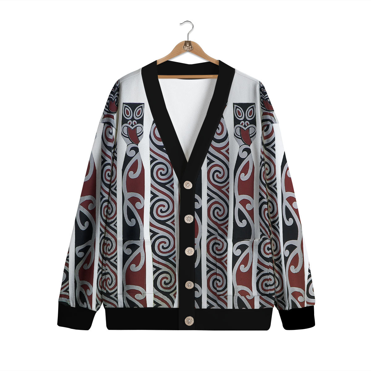 Fence Maori Print Cardigan-grizzshop