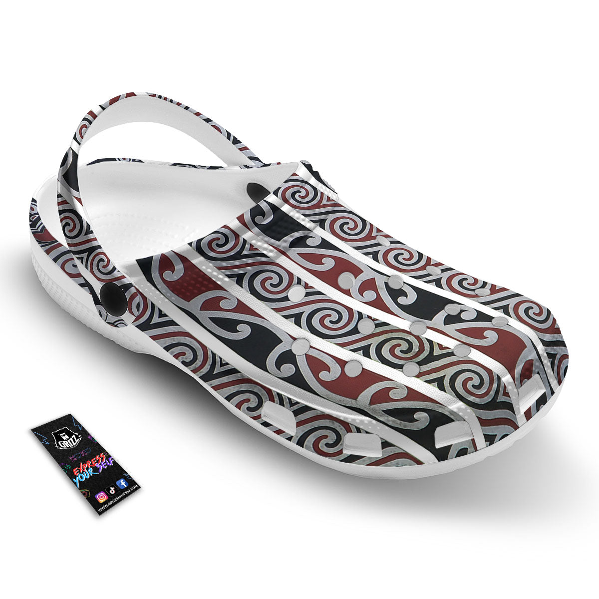 Fence Maori Print Clog-grizzshop