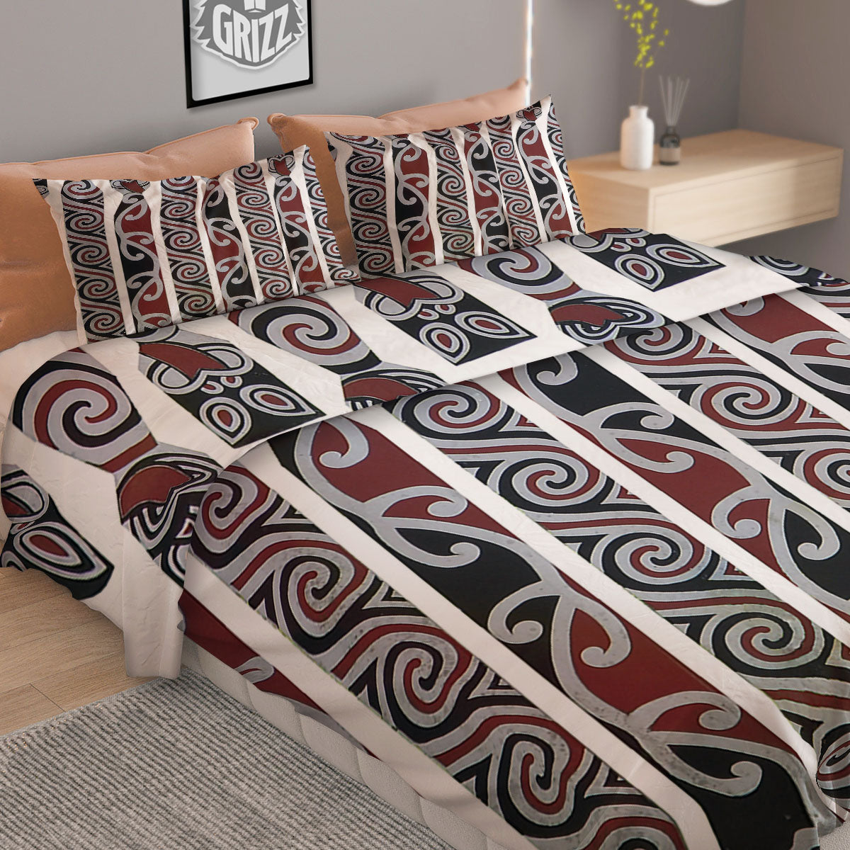 Fence Maori Print Duvet Cover Bedding Set