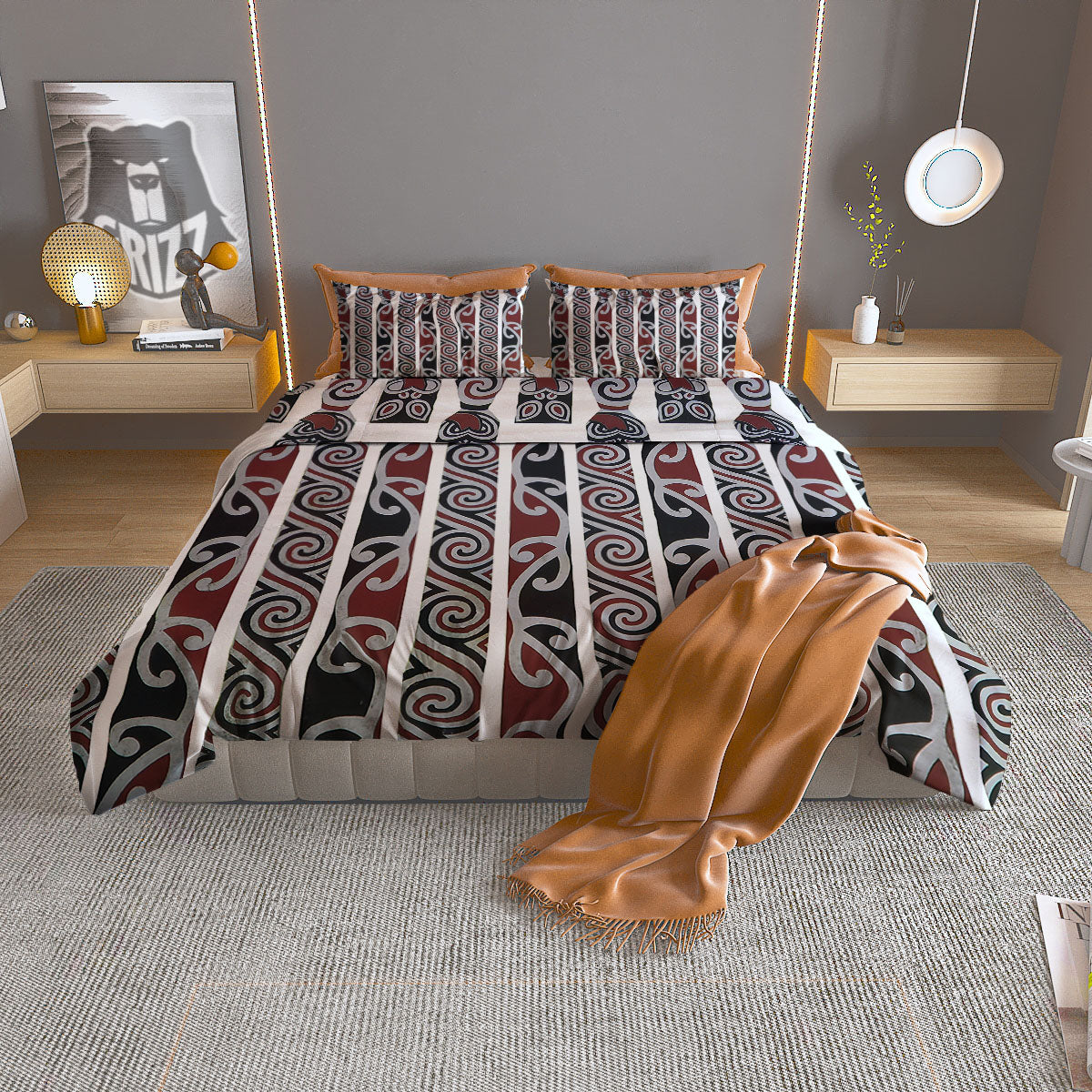 Fence Maori Print Duvet Cover Bedding Set