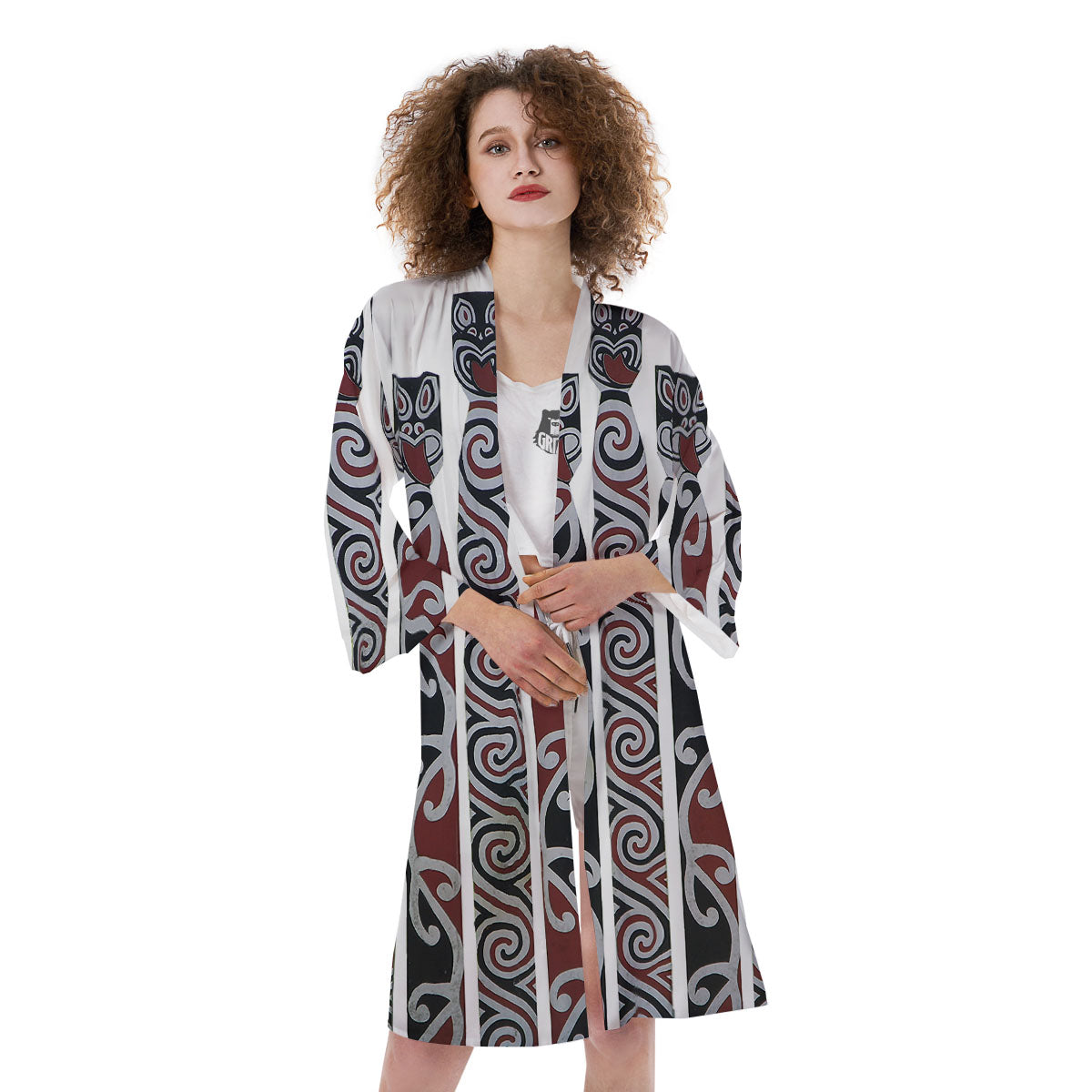 Fence Maori Print Kimono-grizzshop