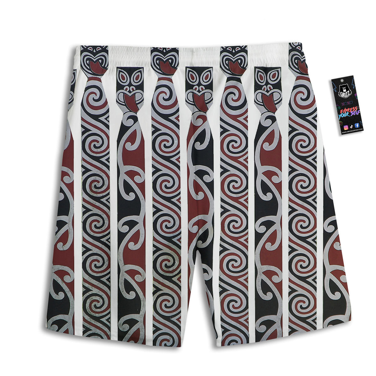 Fence Maori Print Men's Athletic Shorts