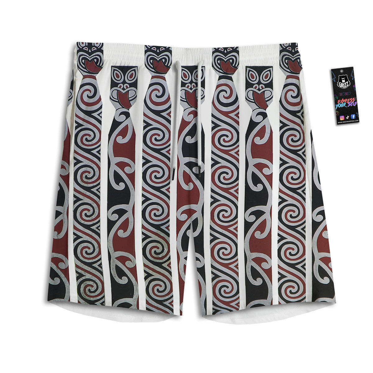 Fence Maori Print Men's Athletic Shorts