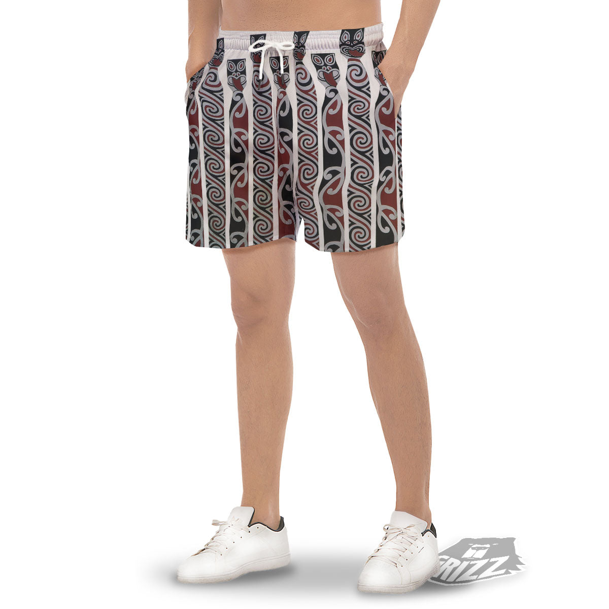 Fence Maori Print Men's Gym Shorts-grizzshop