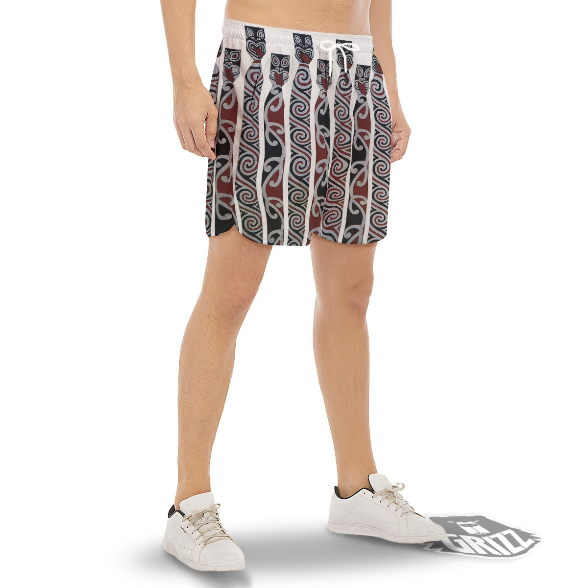 Fence Maori Print Men's Gym Shorts-grizzshop
