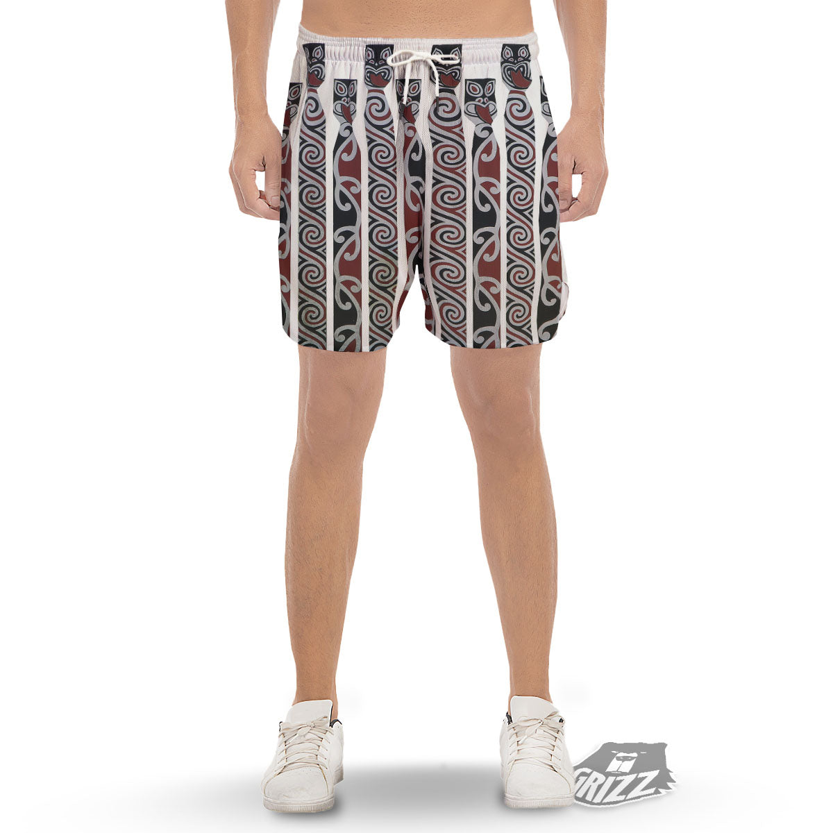 Fence Maori Print Men's Gym Shorts-grizzshop