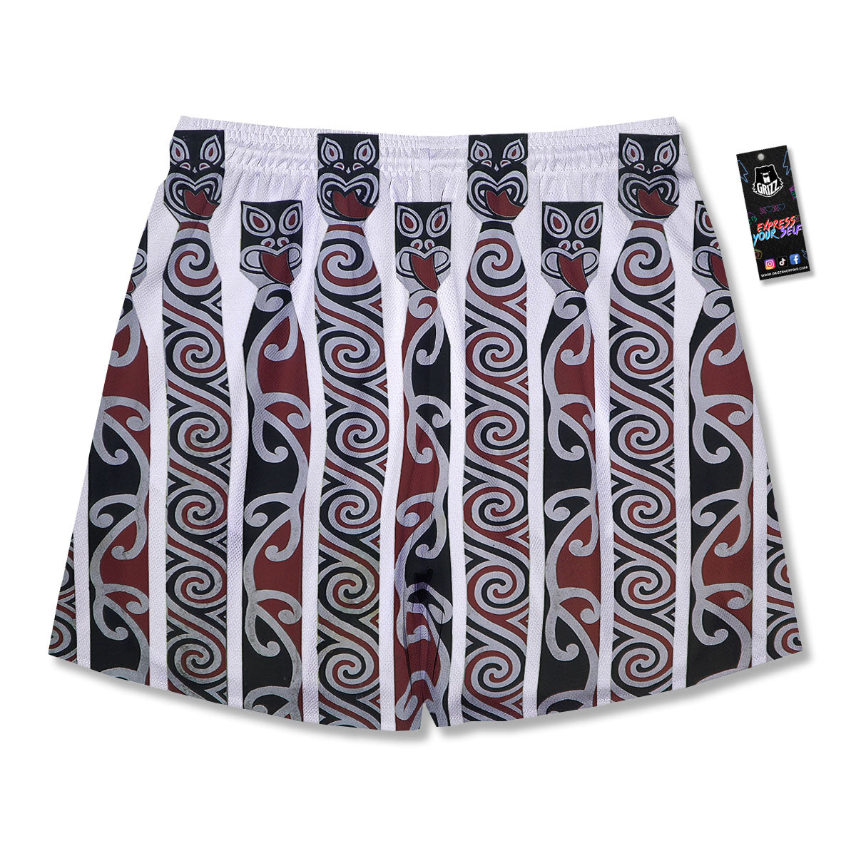 Fence Maori Print Men's Running Shorts-grizzshop