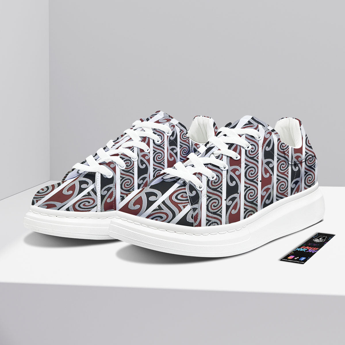 Fence Maori Print Platform Shoes-grizzshop