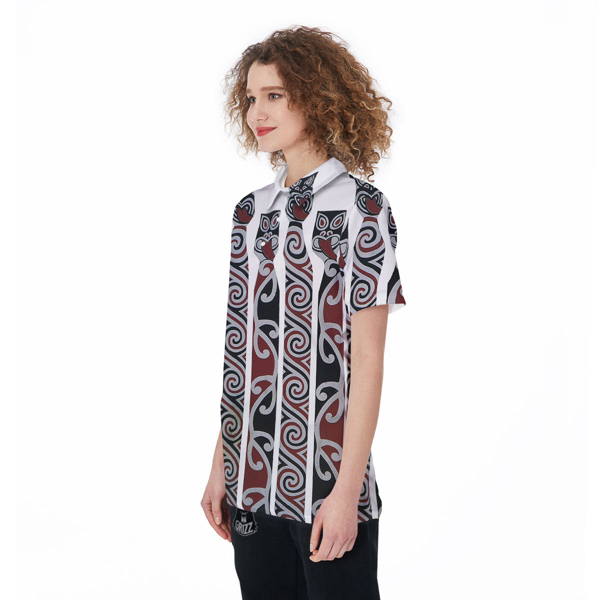 Fence Maori Print Women's Golf Shirts-grizzshop
