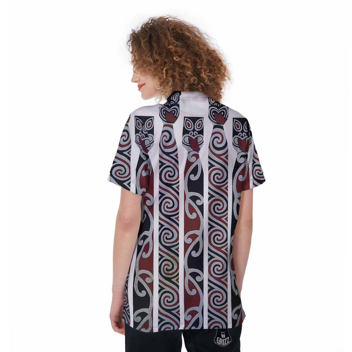 Fence Maori Print Women's Golf Shirts-grizzshop