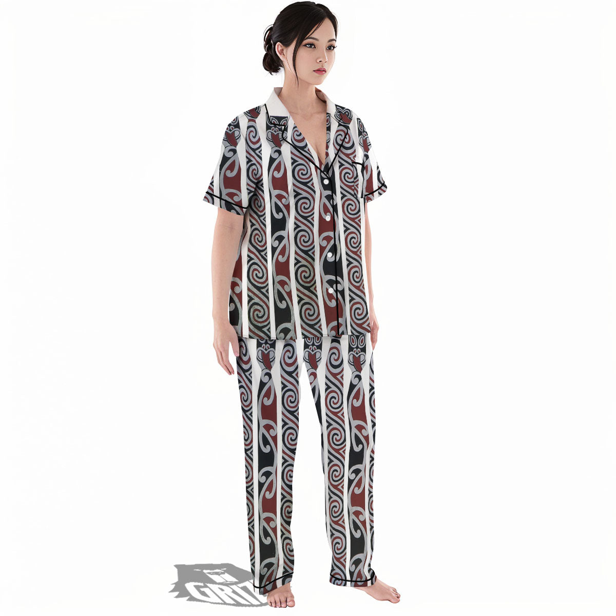 Fence Maori Print Women's Pajamas Set-grizzshop