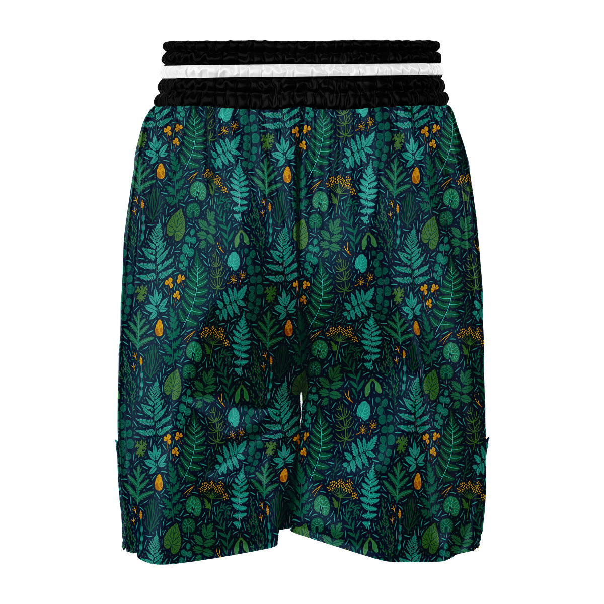 Fern And Leaf Green Print Pattern Boxing Shorts-grizzshop