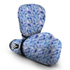 Fern Leaf Blue White Print Pattern Boxing Gloves-grizzshop