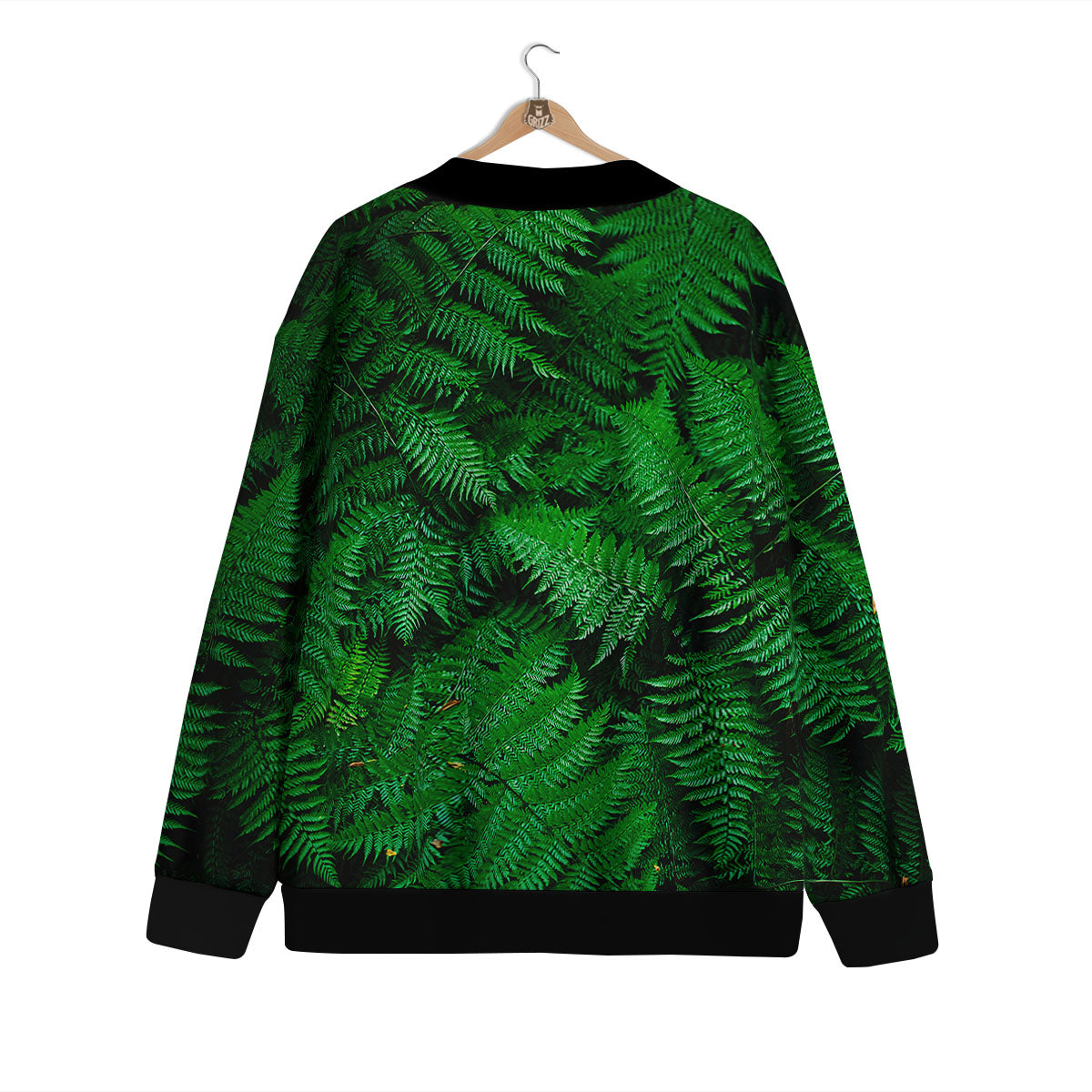 Fern Leaf Green Print Cardigan-grizzshop