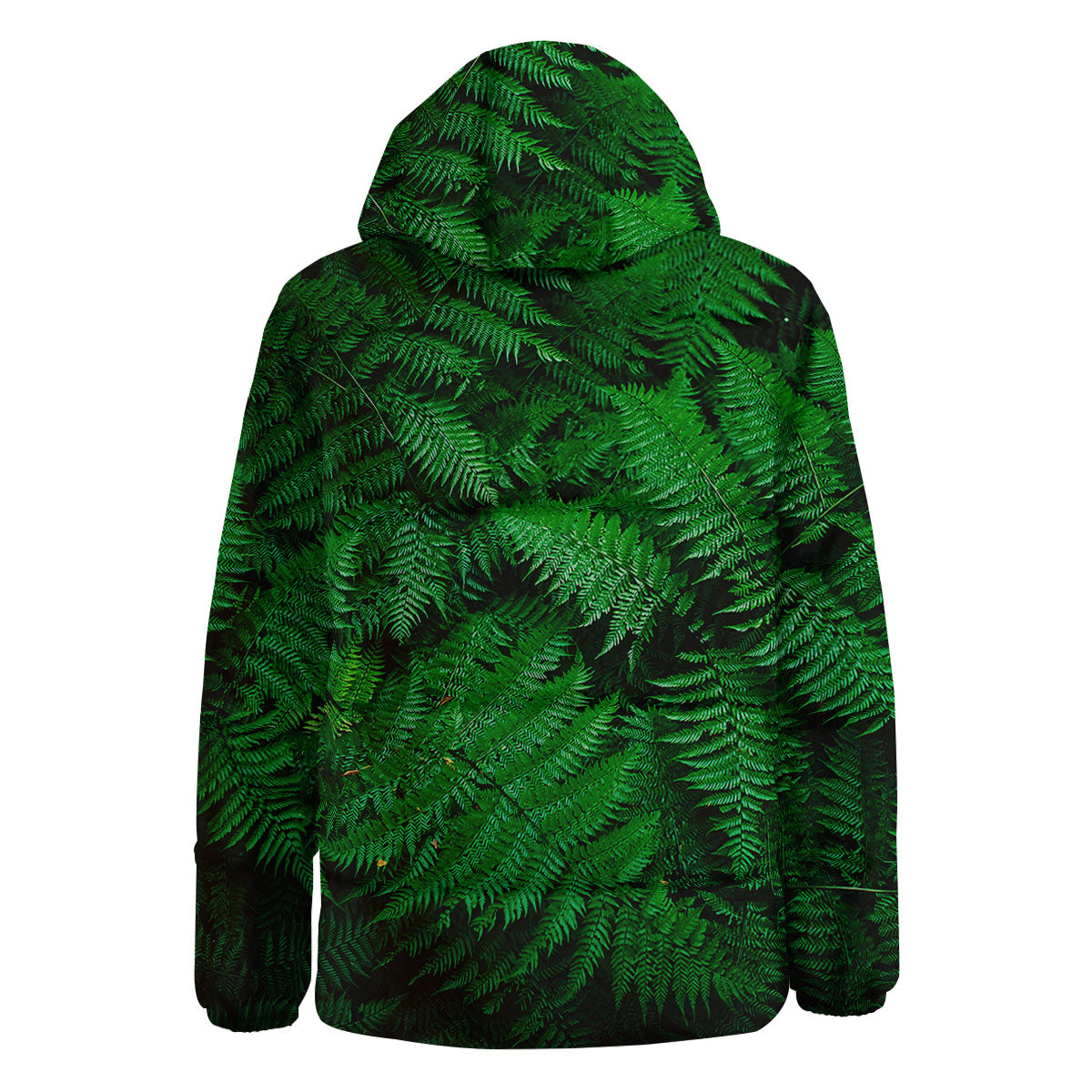 Fern Leaf Green Print Down Jacket-grizzshop
