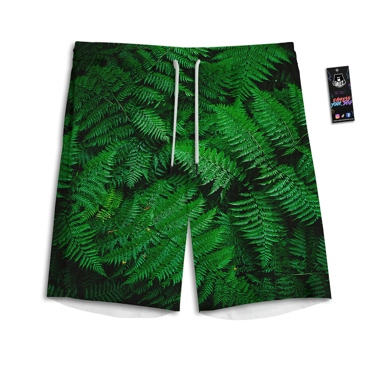 Floral Lily Print Men's Athletic Shorts