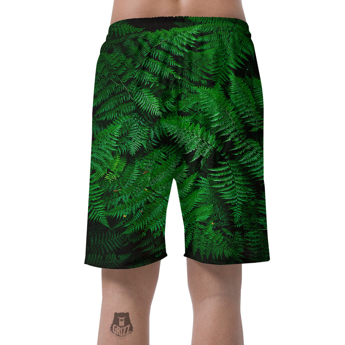 Fern Leaf Green Print Men's Shorts-grizzshop