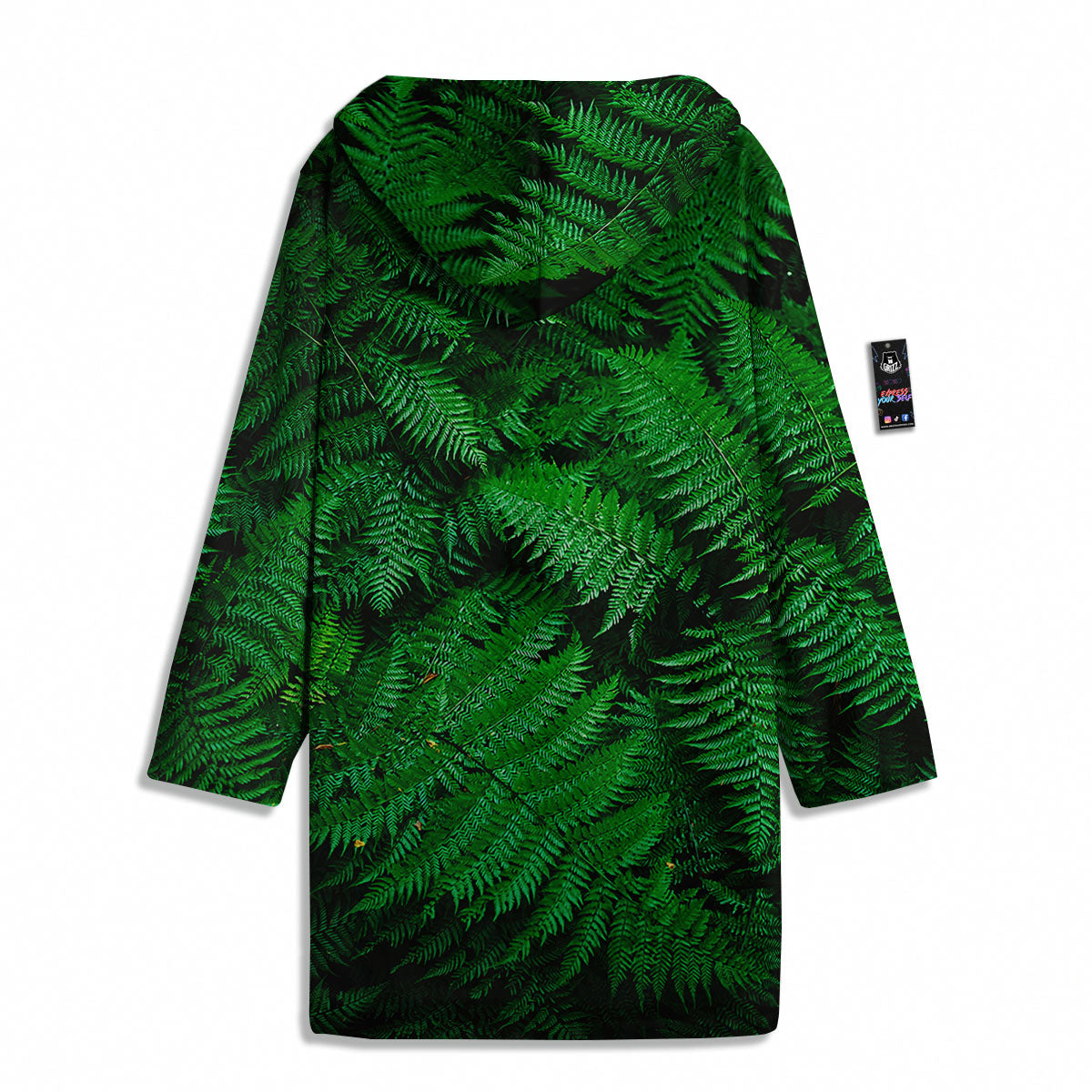 Fern Leaf Green Print Men's Windbreaker Jacket-grizzshop