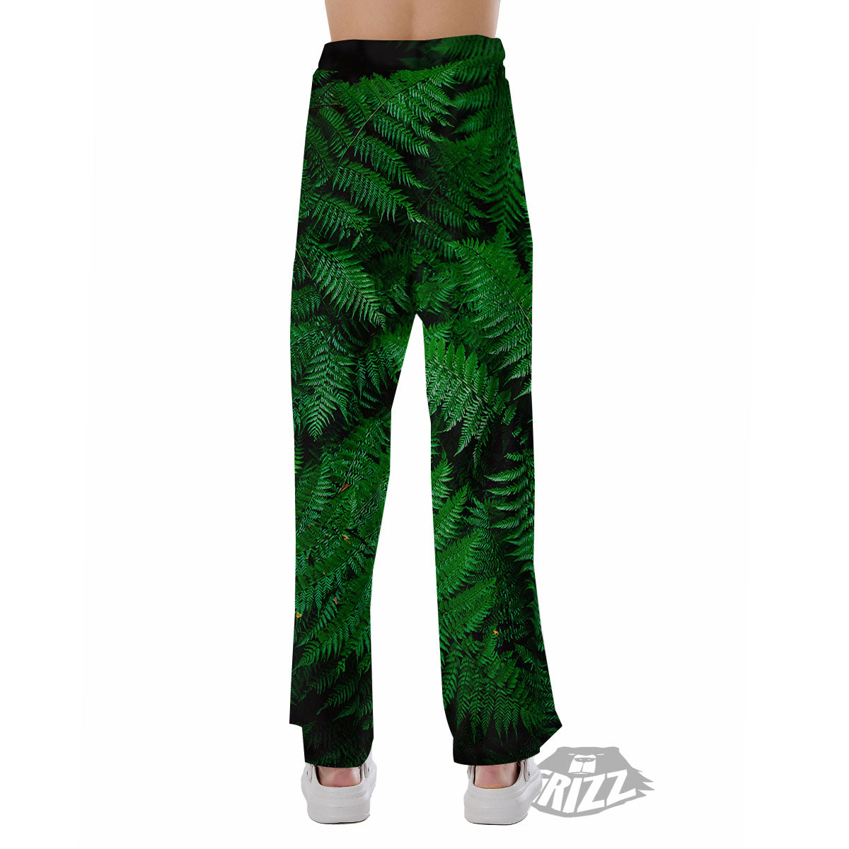 Fern Leaf Green Print Pajama Pants-grizzshop