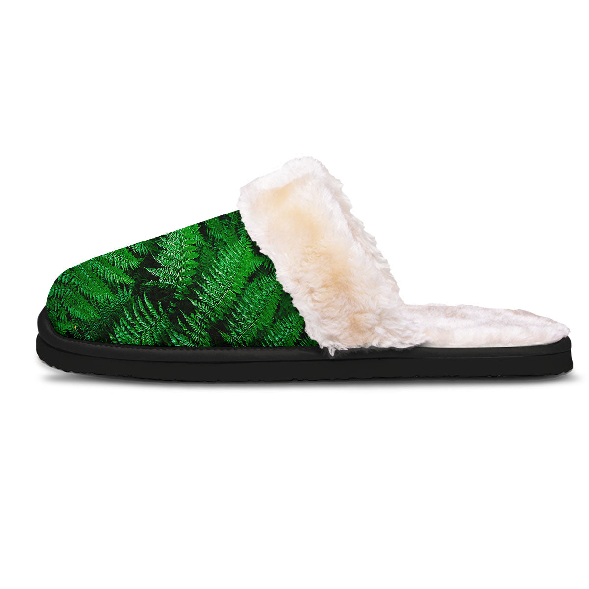 Fern Leaf Green Print Slippers-grizzshop