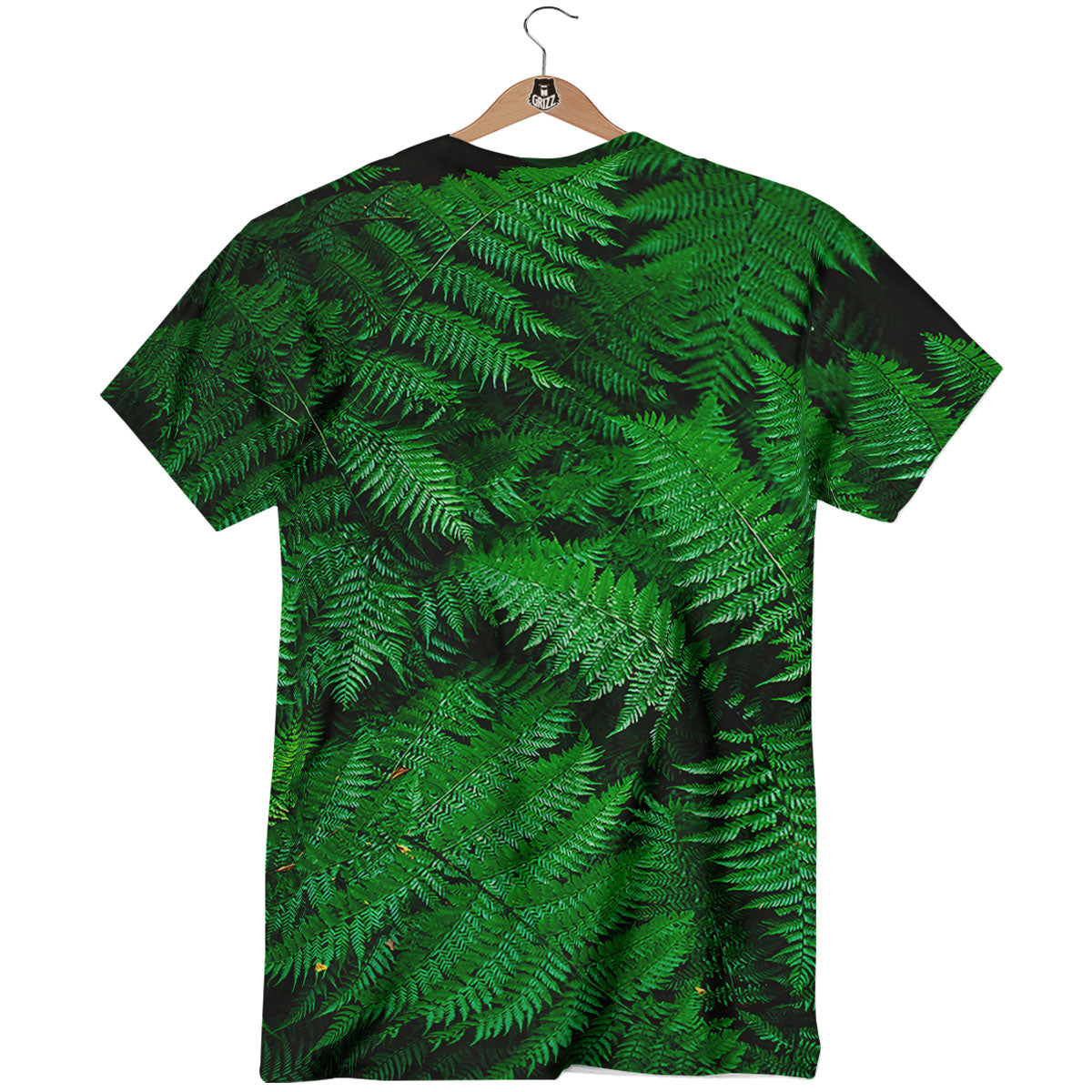 Fern Leaf Green Print T-Shirt-grizzshop