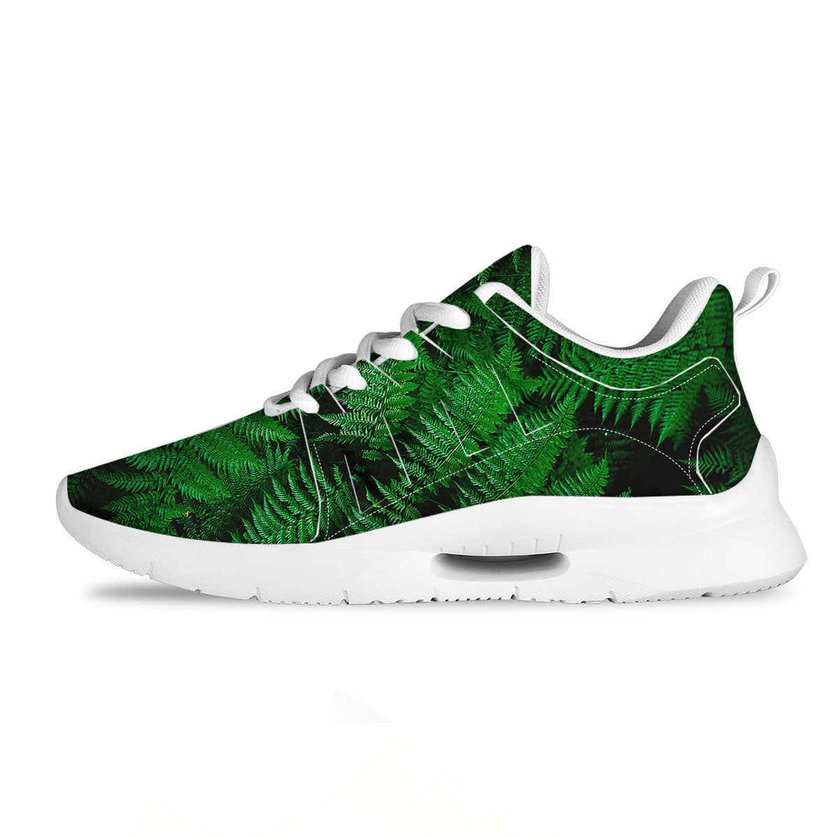 Fern Leaf Green Print Tennis Shoes-grizzshop