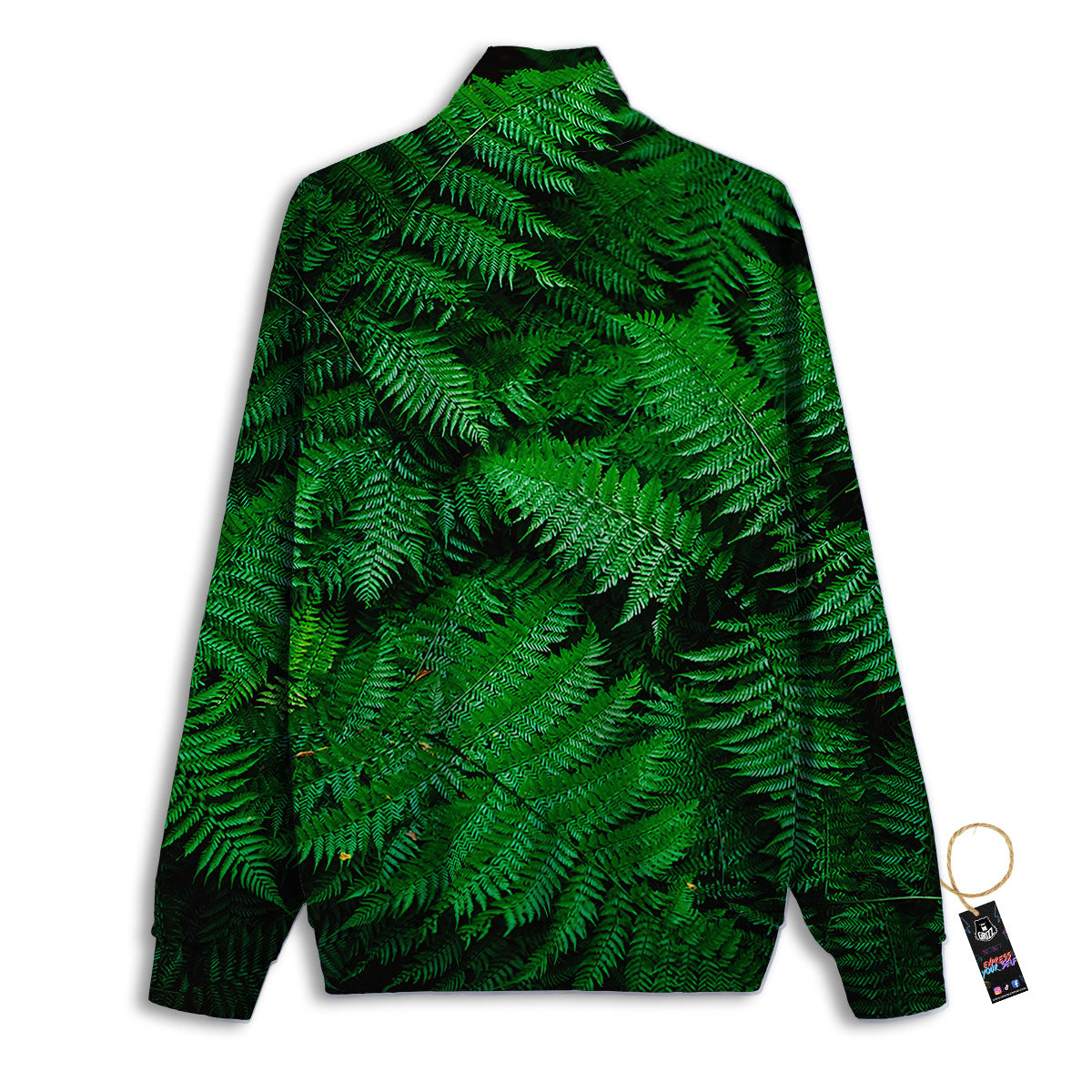 Fern Leaf Green Print Track Jacket-grizzshop