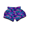 Fern Leaf Psychedelic Color Print Pattern Muay Thai Boxing Shorts-grizzshop