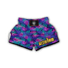 Fern Leaf Psychedelic Color Print Pattern Muay Thai Boxing Shorts-grizzshop