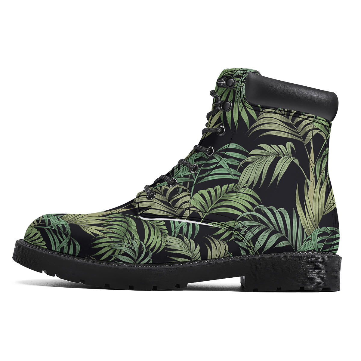 Fern Leaf Tropical Print Pattern Boots-grizzshop