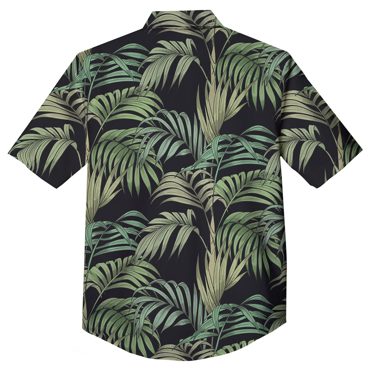 Fern Leaf Tropical Print Pattern Button Up Shirt-grizzshop
