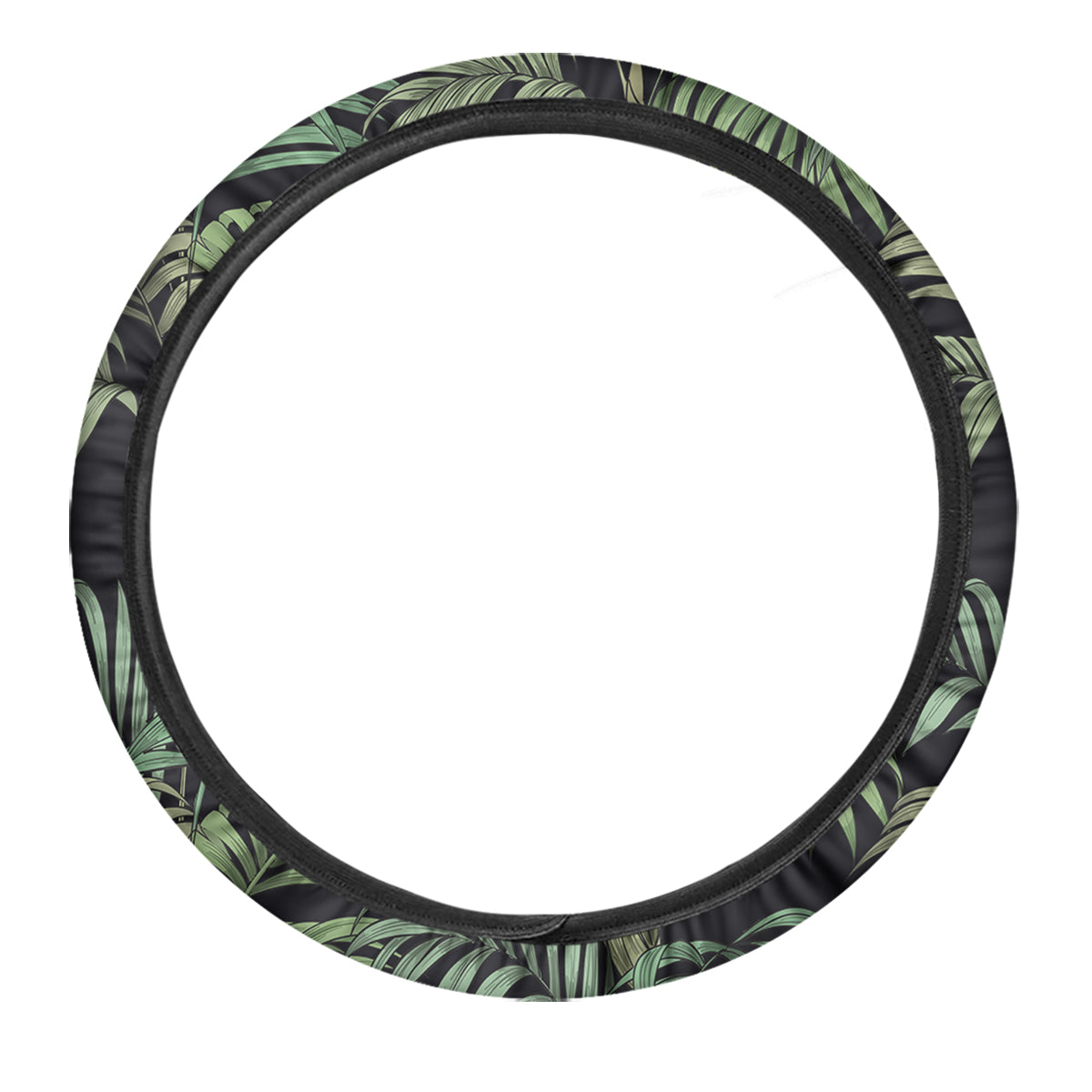 Fern Leaf Tropical Print Pattern Car Steering Wheel Cover-grizzshop
